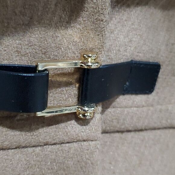 Cole Haan Wool Blend Coat with Fur Hood Size 2 - Picture 7 of 16